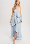 Chambray Ruffle Maxi Dress