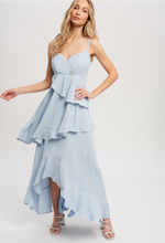 Chambray Ruffle Maxi Dress