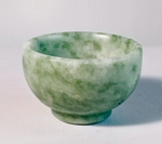 Natural Green and White Jade Crystal Bowls