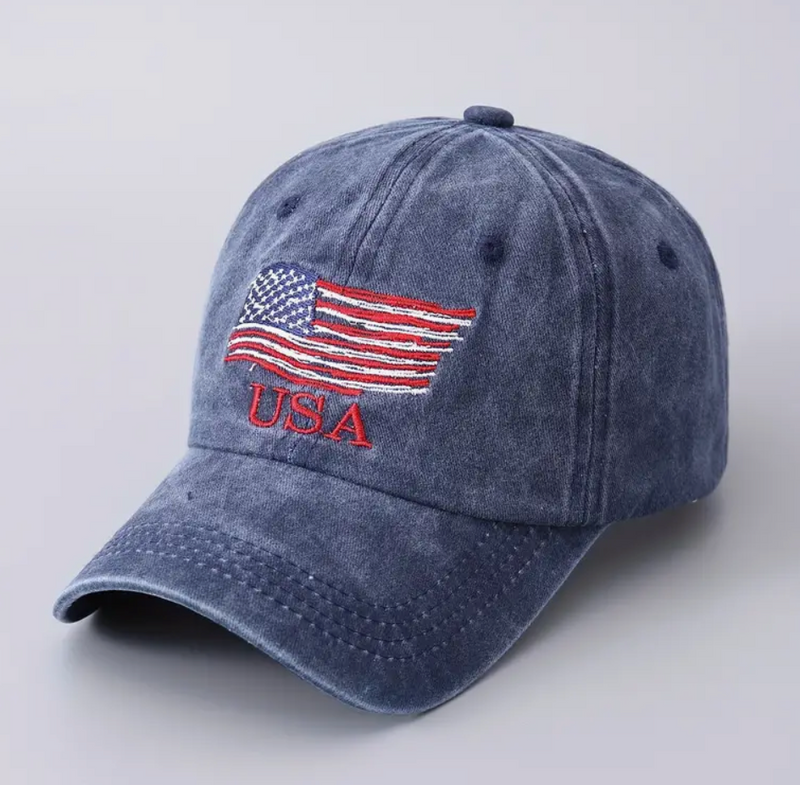 Unisex Denim Blue USA Baseball Cap