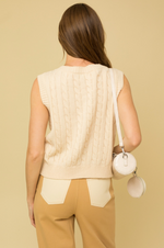 V-Neck Cable Knit Sweater Vest