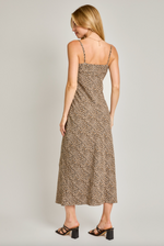 Animal Print Front Tie Maxi Dress