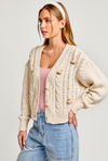 Crocheted Flower Detail Cardigan