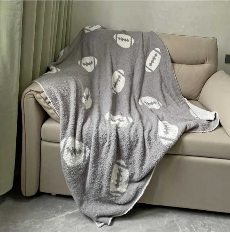 Football Grey White Blanket