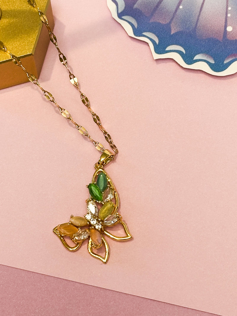 Butterfly Charm Necklace | Hypoallergenic