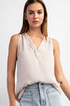 Champagne Sleeveless Blouse