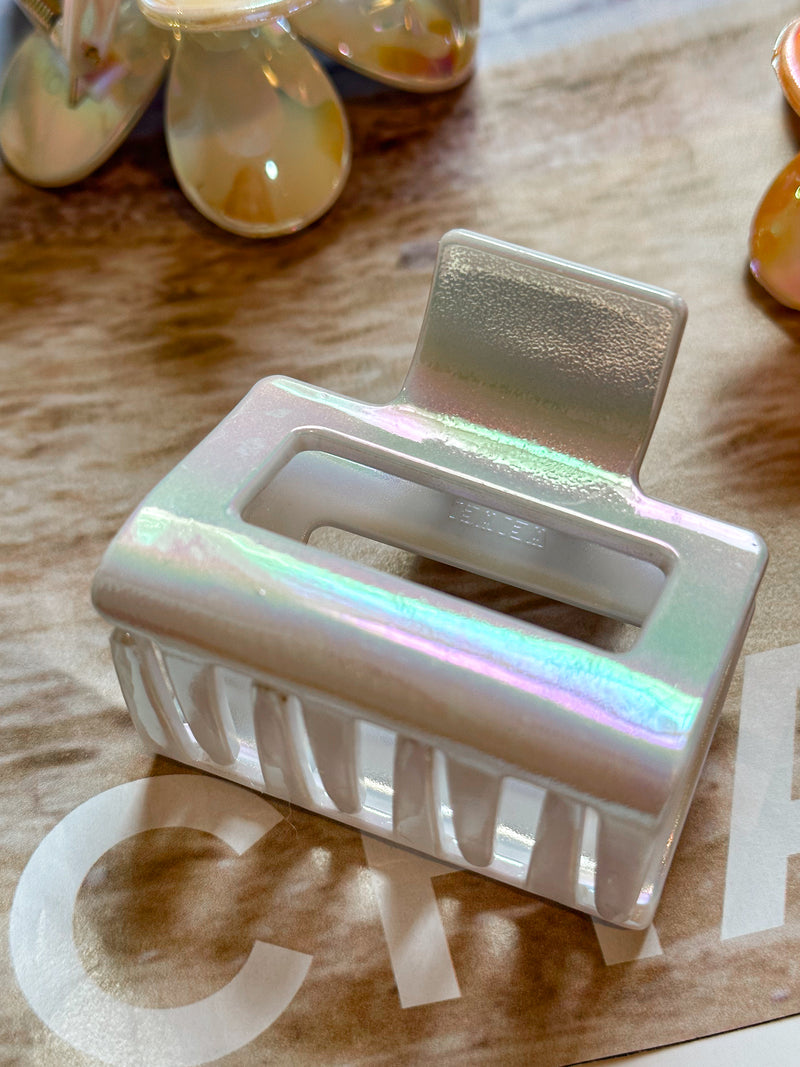 Iridescent Claw Clips | Flower & Square