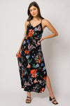 Black Coral Floral Maxi Dress (S-3XL)