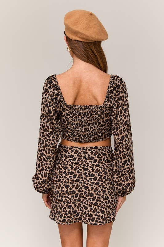 Smocked Leopard Top