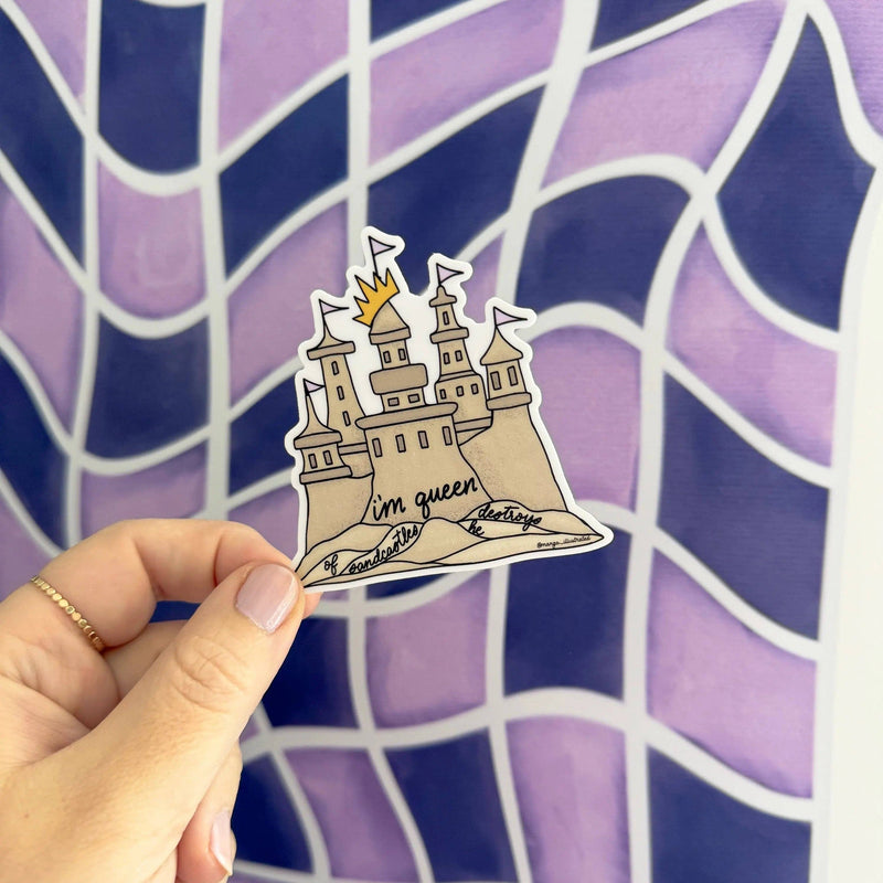 Queen of sandcastles sticker