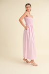 Striped Pink Tube Maxi Dress