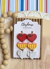 Apple & Pencil Teacher Clay Earrings