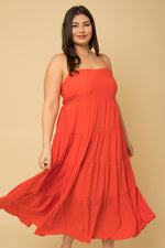 Orange Red Maxi Dress (Plus Only)