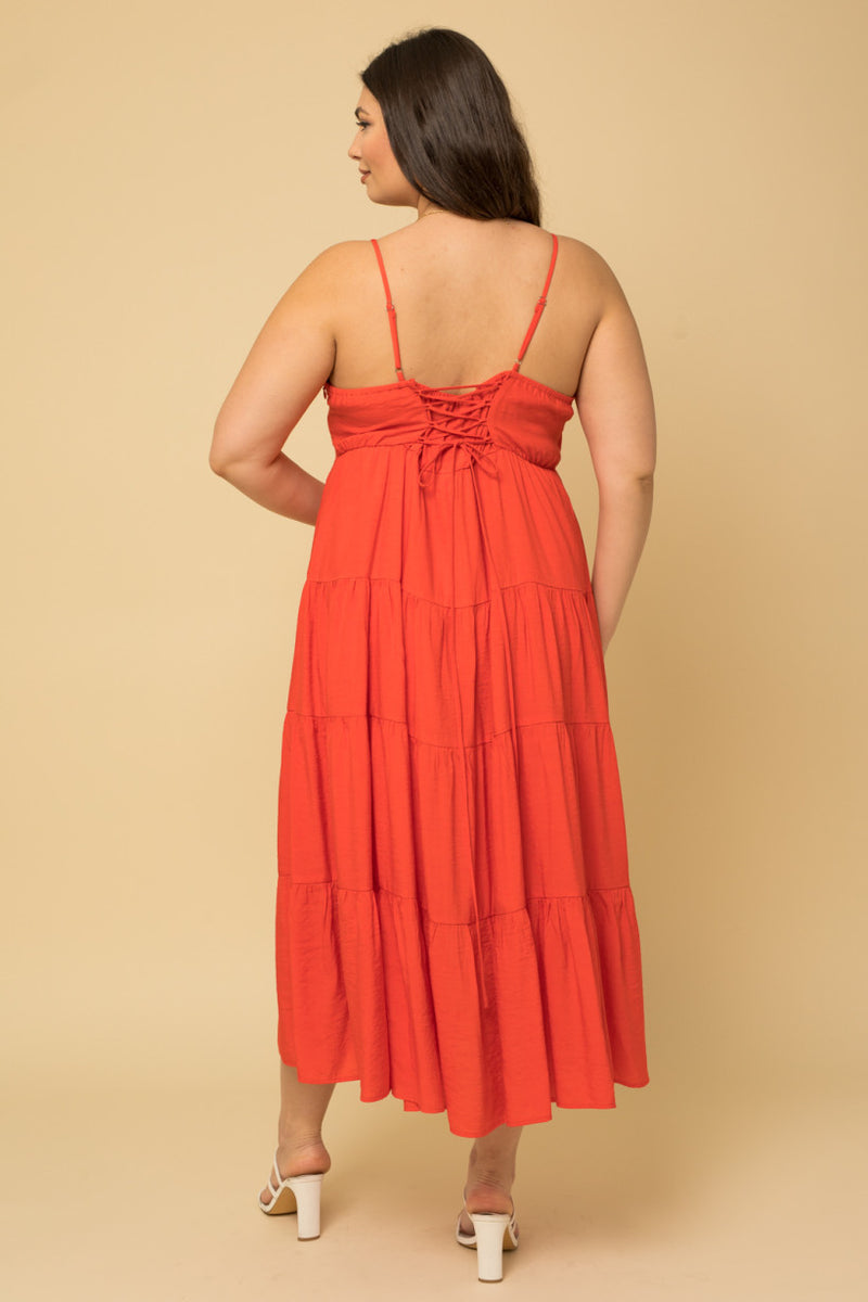 Orange Red Maxi Dress and Jewelry Gifts Accessories Rove (Plus – Only)