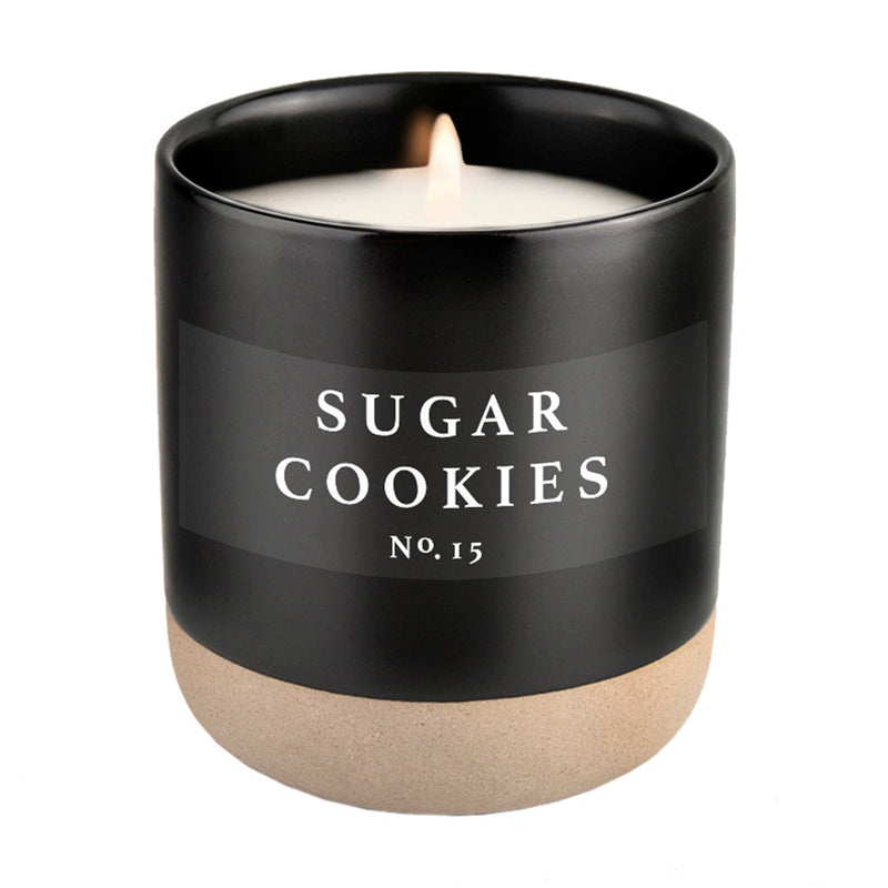 Sugar Cookies Soy Candle - Black Stoneware Jar - 12 oz