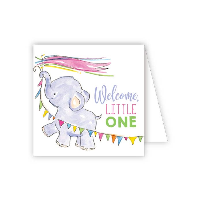 Welcome Little One Elephant Enclosure Card