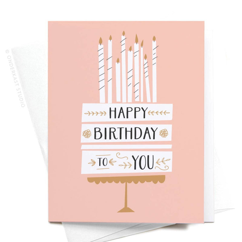 Happy Birthday to You Cake + Candles Greeting Card