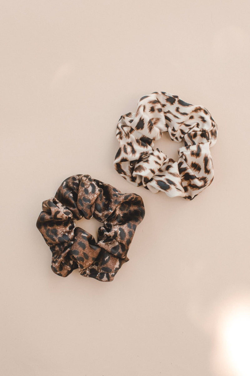 Satin Leopard Scrunchie