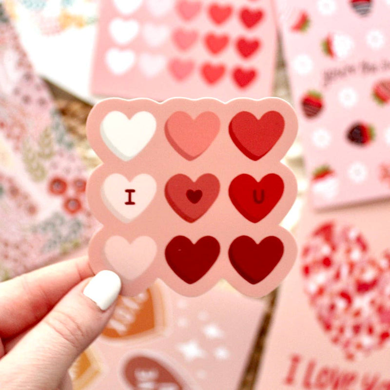 All The Love Hearts Sticker 3x2.85in.