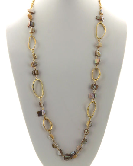 Gold Tone Chain Link Long Necklace