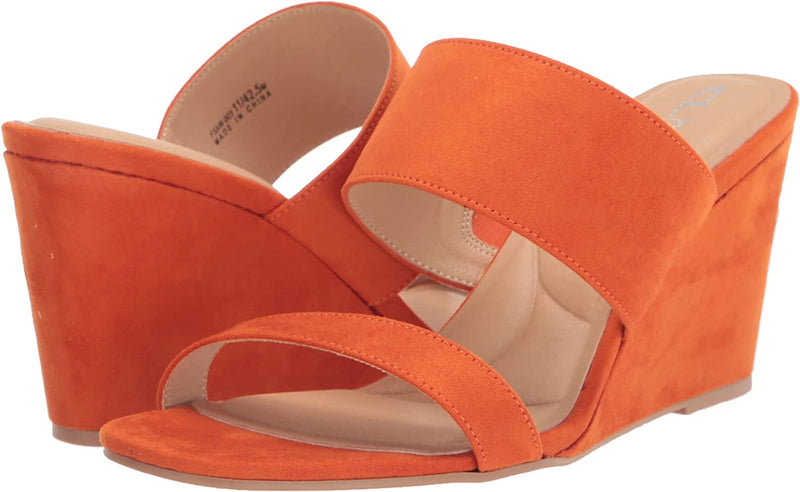 Fanciful Orange Wedge Sandal