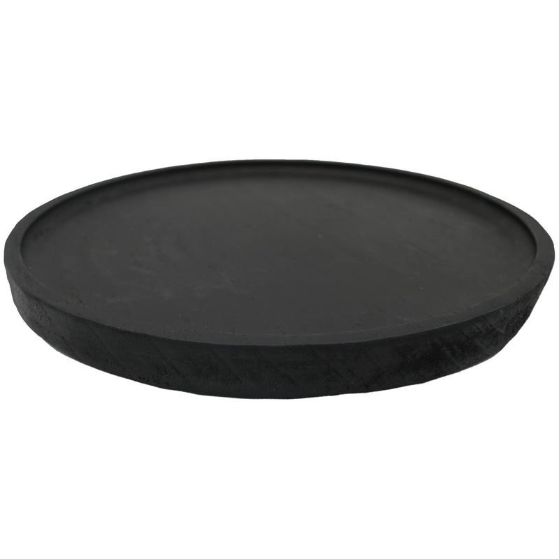 Large Round Wood Tray - Black - 10x10"