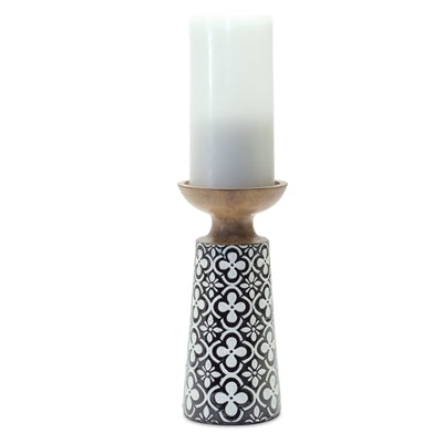Black and White Tile Candle Holders