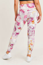 Watercolor Floral  High waist Leggings (S-XL)