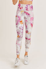 Watercolor Floral  High waist Leggings (S-XL)