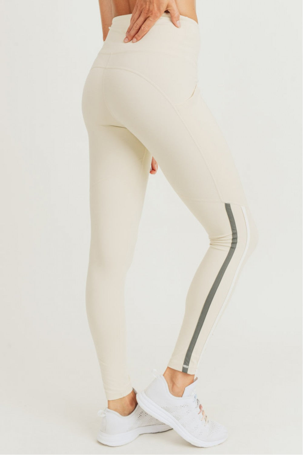 Mono B Pocket Panel High Waist Leggings with Green Stripe – Rove