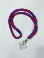 Red and Blue Crochet Wristlet