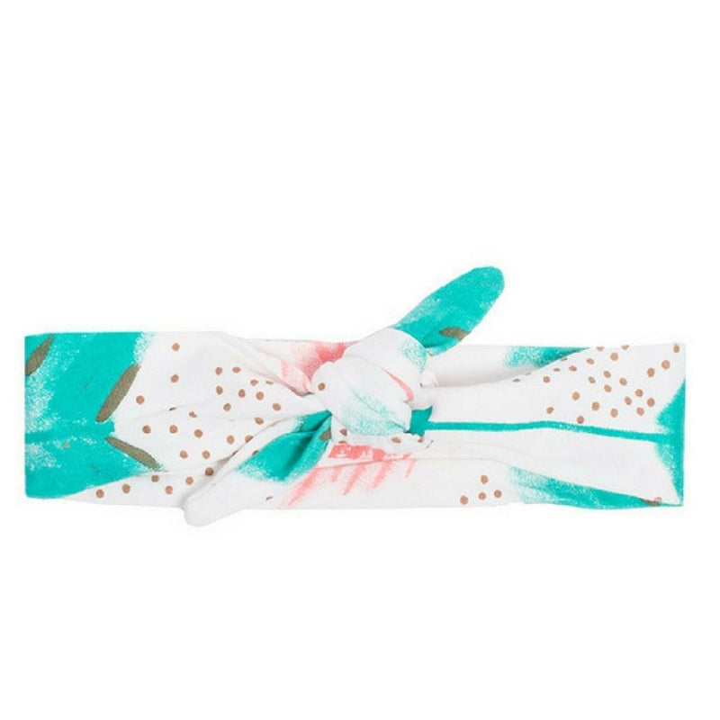 Teal and White Knotted Headband