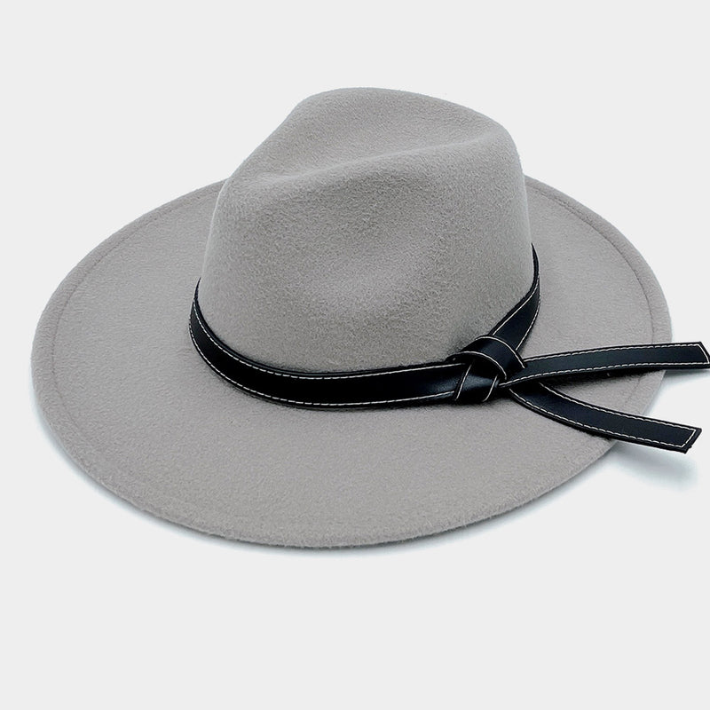 Faux Leather Band Panama hat