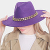 Panama Hat with Metal Chain Detail