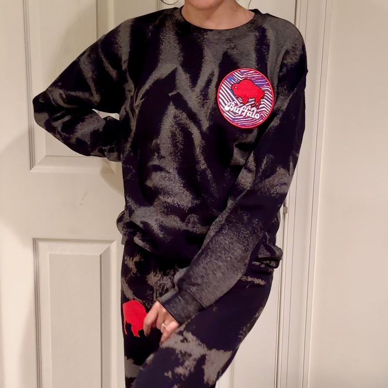 Buffalo Black Tie-Dye Crewneck