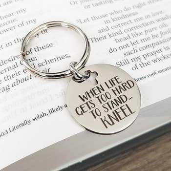 Kneel and Pray Religious Key Chain Accessory