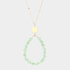 Mint Flower Cluster Faceted Bead Necklace