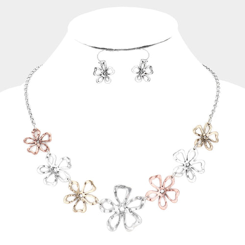Flower Link Necklace Set