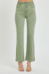 Olive Karla High-Rise Slit Straight Jeans