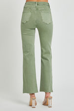 Olive Karla High-Rise Slit Straight Jeans