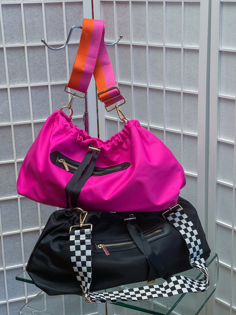 Nina Pink Nylon Slouch Bag