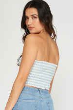 Sage Gingham Tube Top