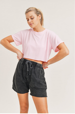 Ballet Pink Boxy Cropped Tee
