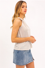 Knotted Shoulder Sleeveless Top