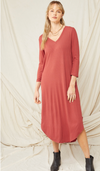 Terracotta Long Sleeve Sweater Dress