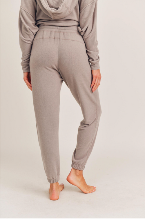 Taupe Fuzzy Cuffed Jogger
