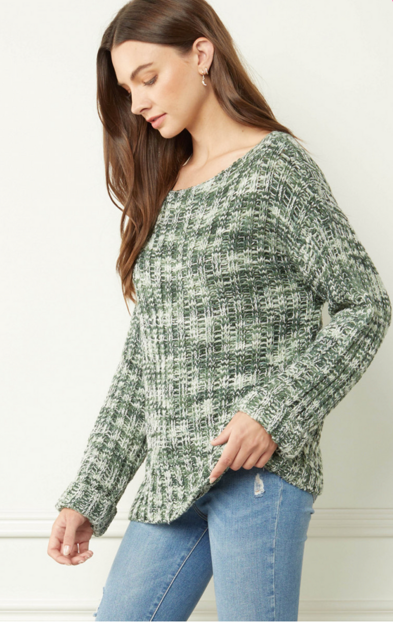 Heathered Roundneck Sweater (S-2XL)
