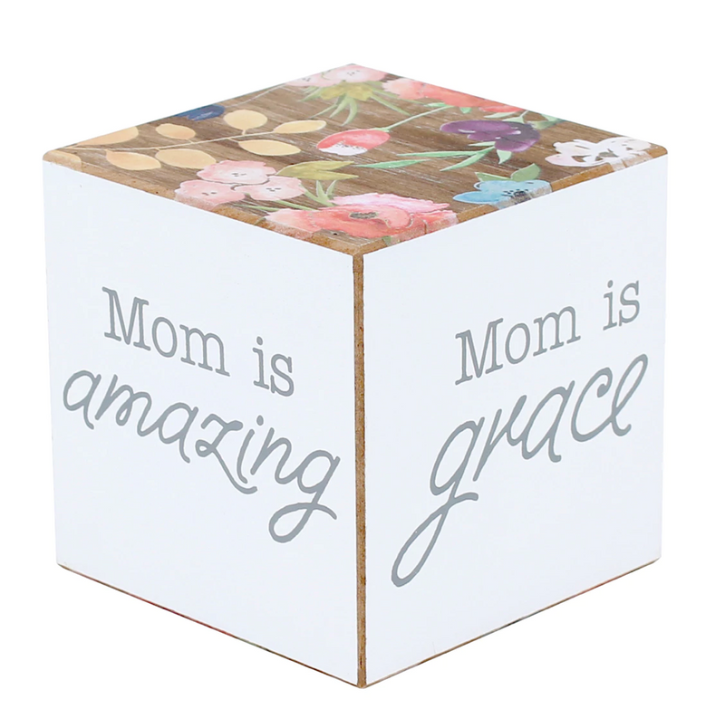 Mom Floral Sayings 4-Sided Cube