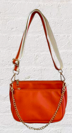 Alexa Faux Leather Double Bag W strap