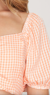 Peach + White Gingham Crop Top